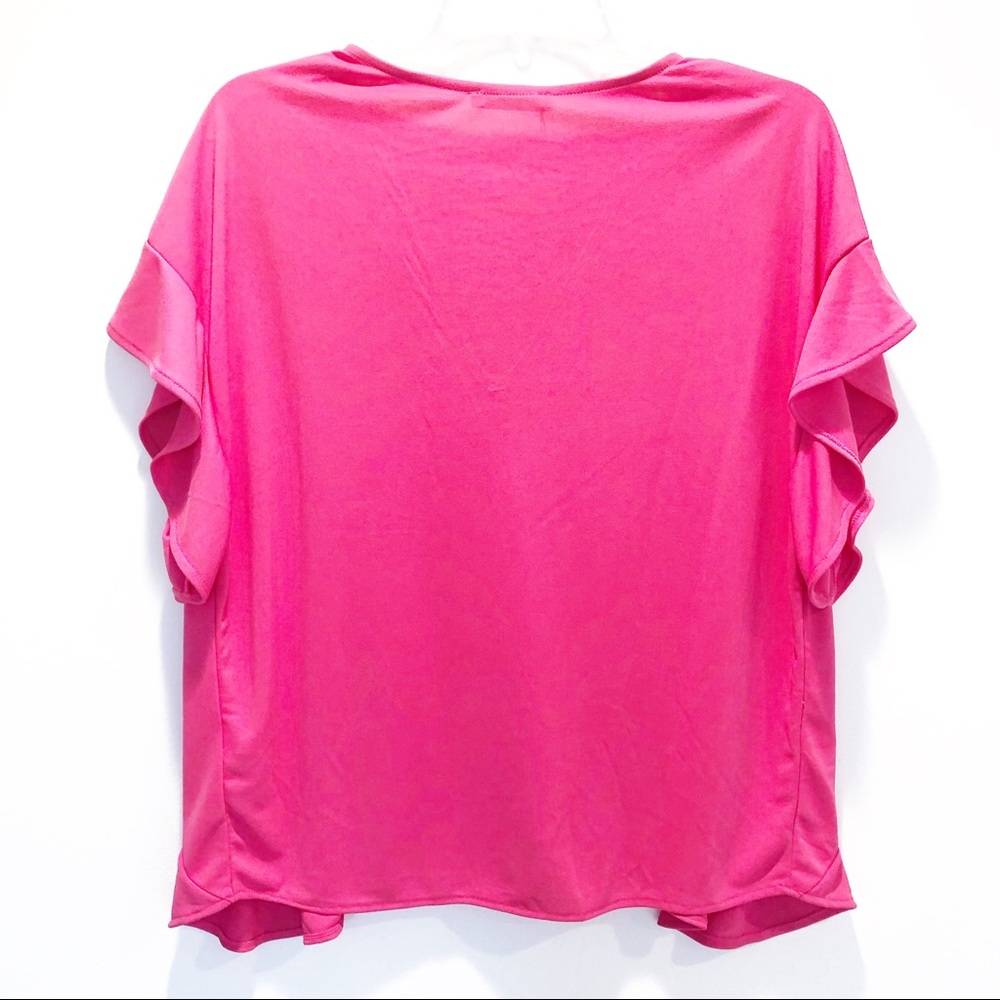 ZARA Fuchsia Ruffle Top NWT - Picture 3 of 8